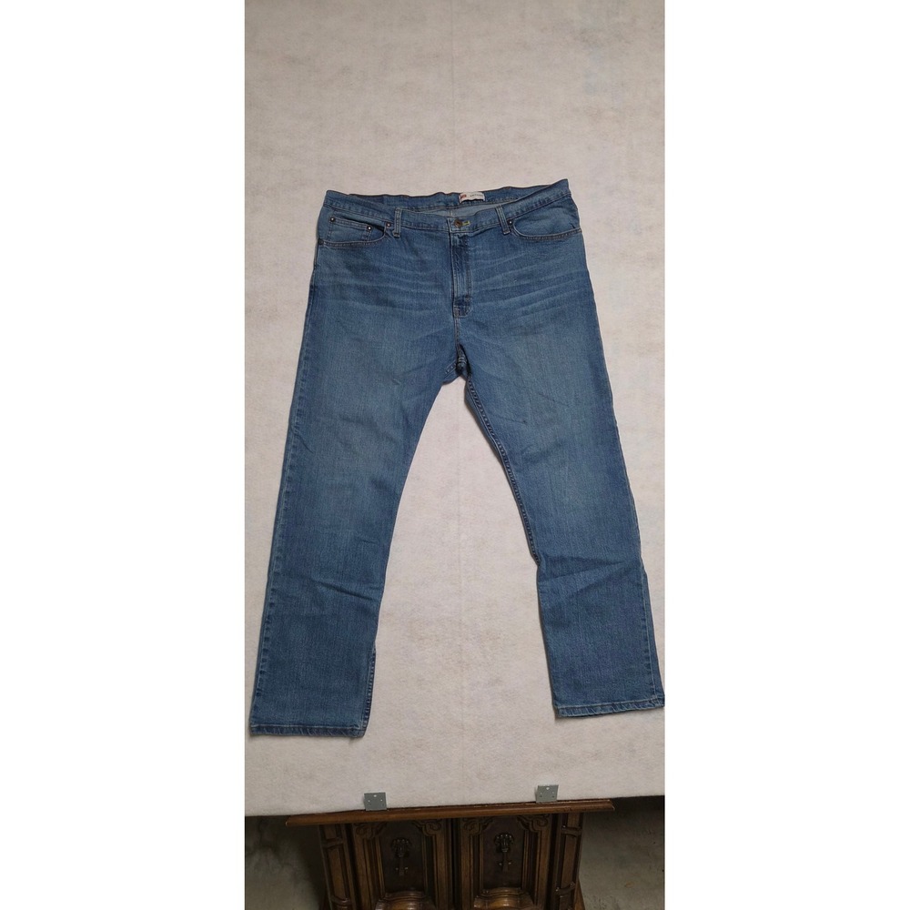 Wrangler Slim Straight Jeans 42 x 30 Blue Medium Wash Denim 10925SWCY
